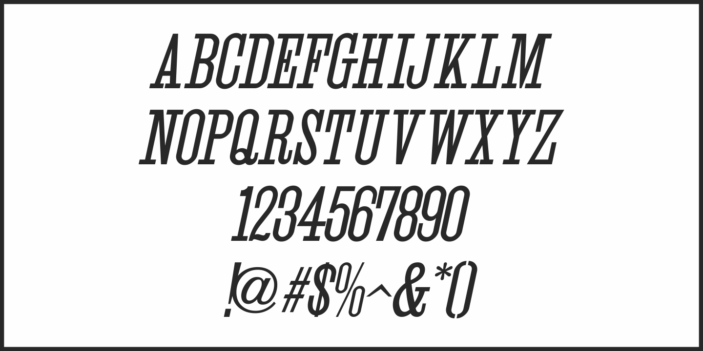 Beispiel einer Local Printer JNL Oblique-Schriftart